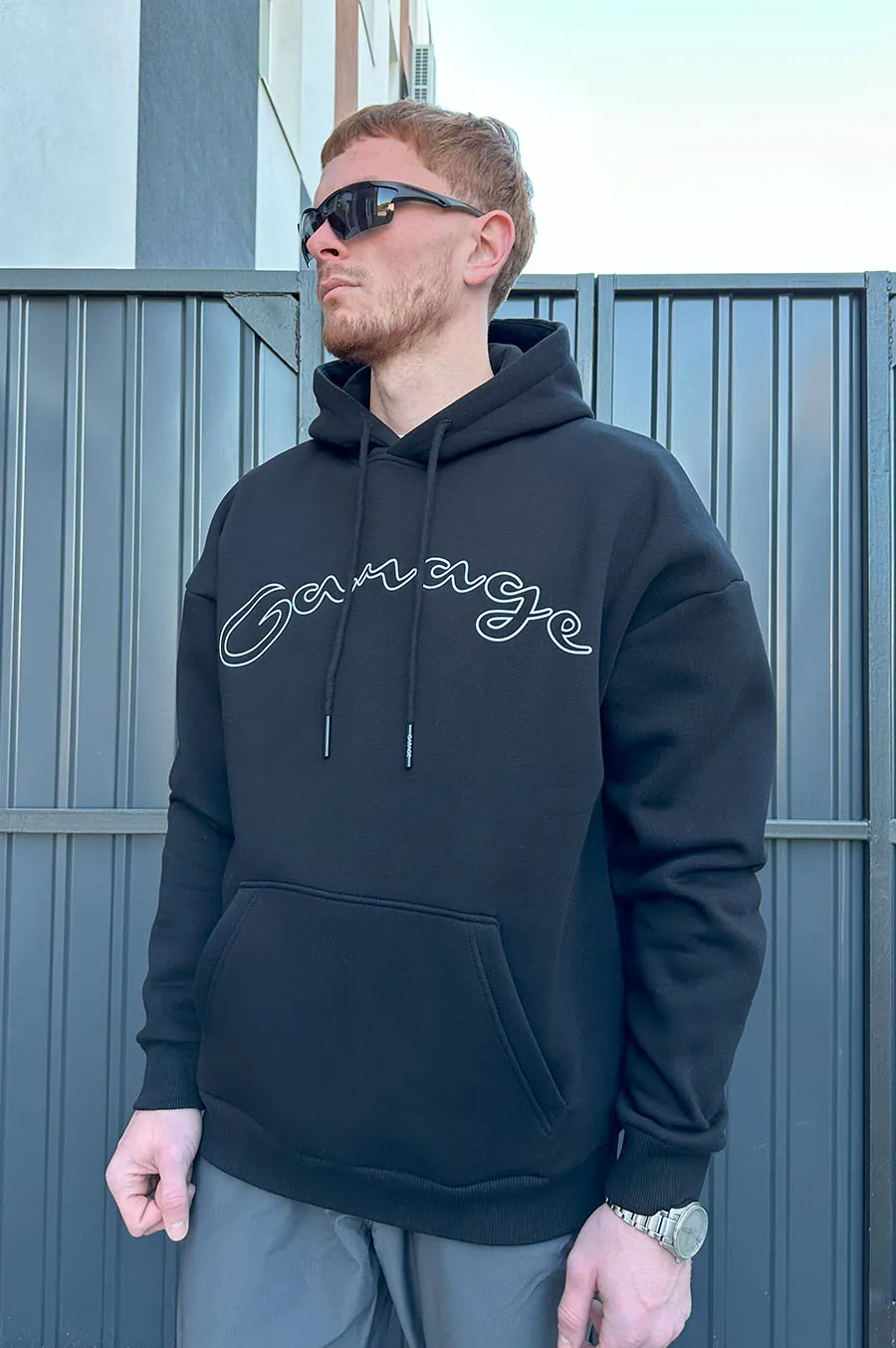 Худі GARAGE з логотипом GARAGE на грудях Чорний
