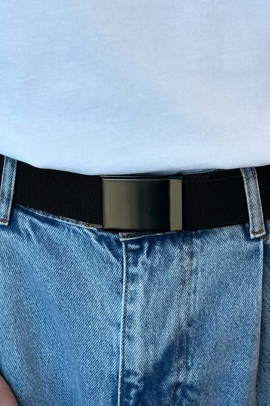 Garage belt rubber with a metal buckle black