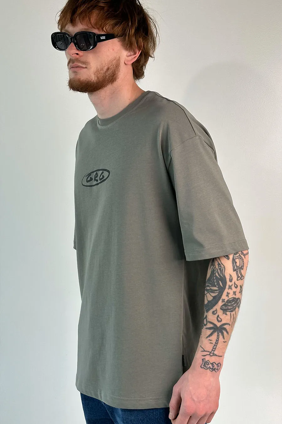 Garage T -shirt Oversiz with print GRG khaki