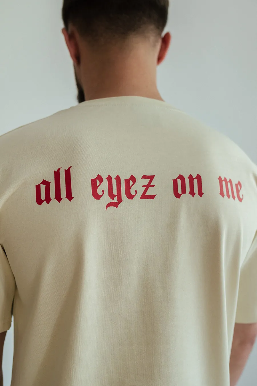 Футболка GARAGE all eyez on me принт спина, око перед Бежевий
