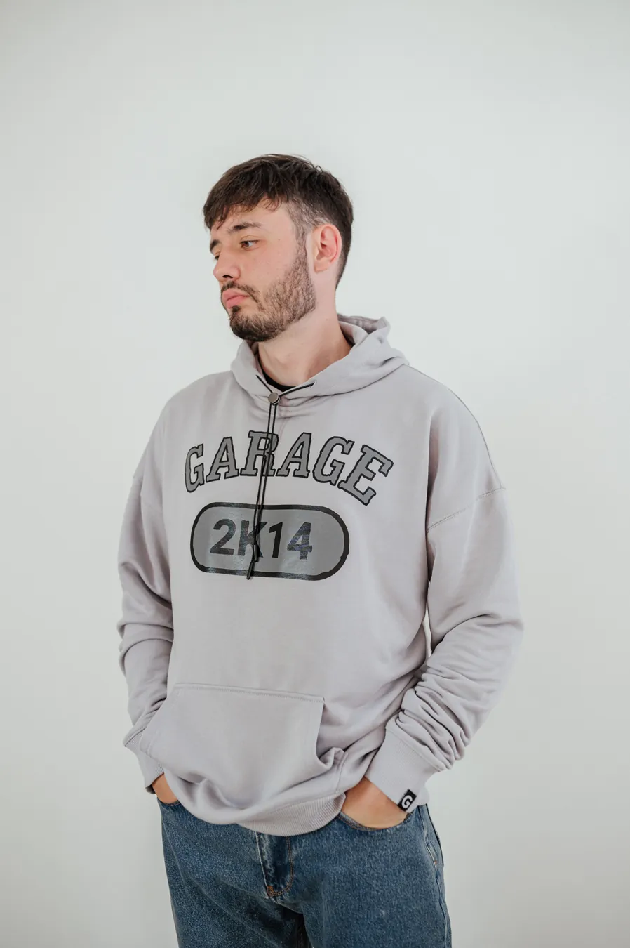 Худі GARAGE Модель GM9 принт Retro 2k14 Сірий