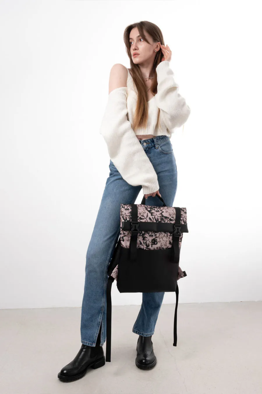 Рюкзак GARD MIKKI екошкіра vintage flowers 2/24 Чорний