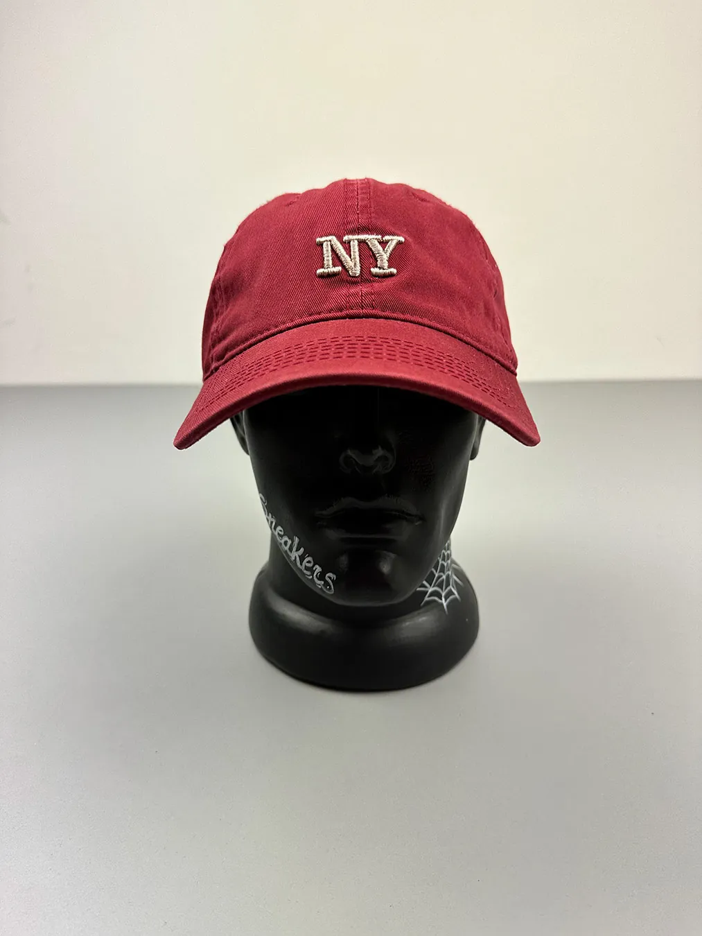 Бейсболка Noname Золотий лого NY  Бордовий