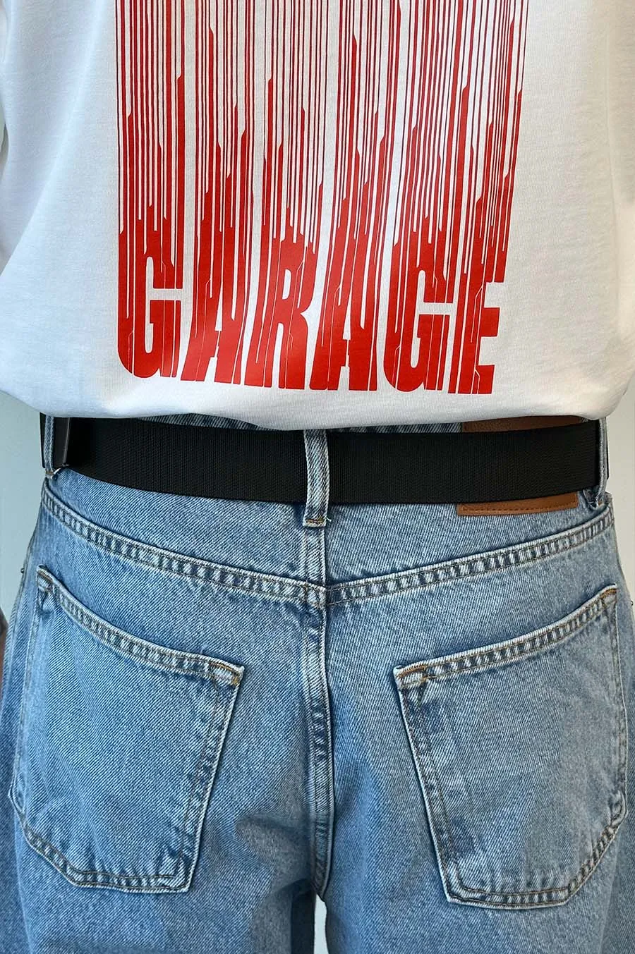 Garage belt rubber with a metal buckle black