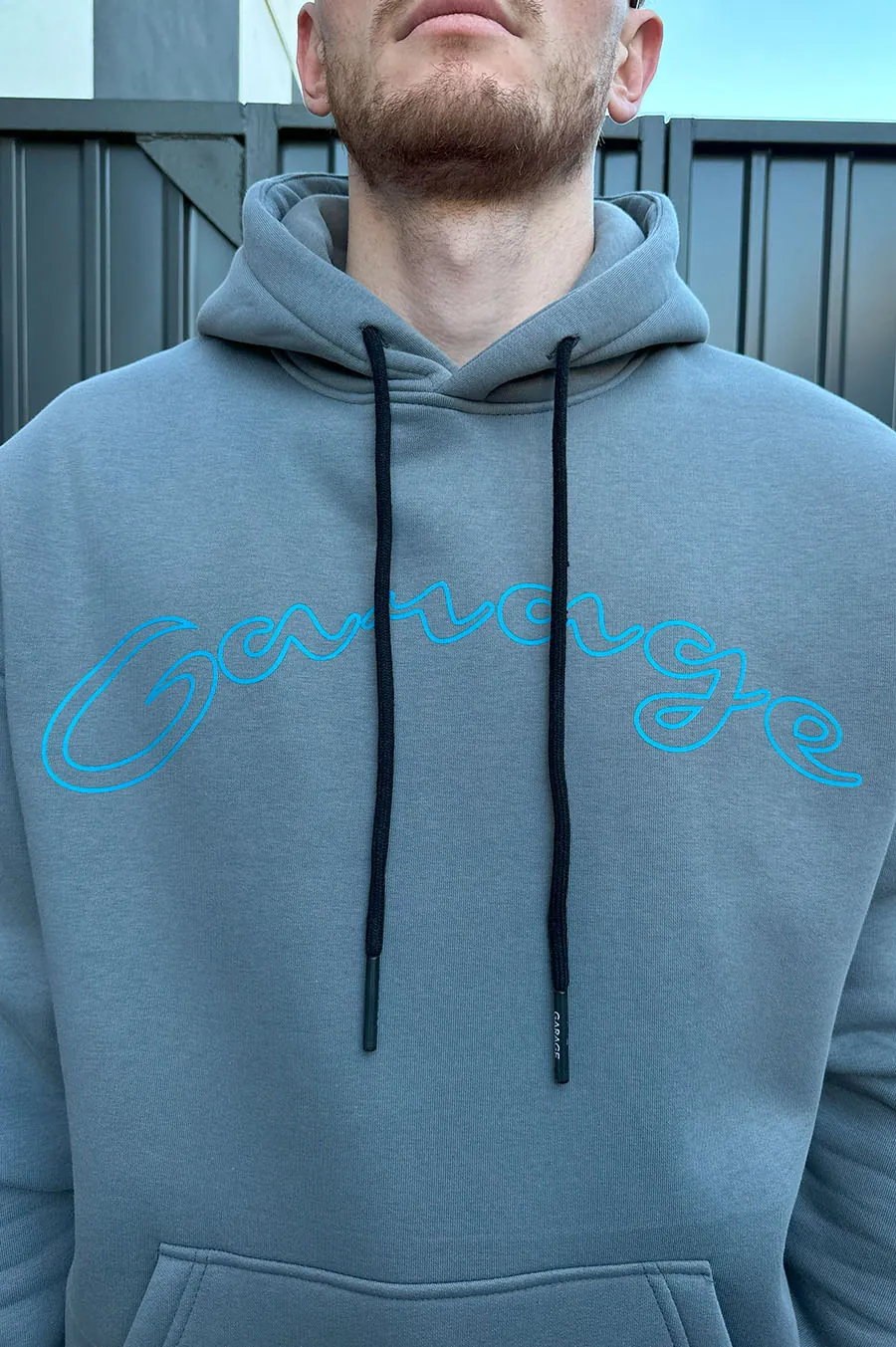 Худі GARAGE з логотипом GARAGE на грудях Сірий