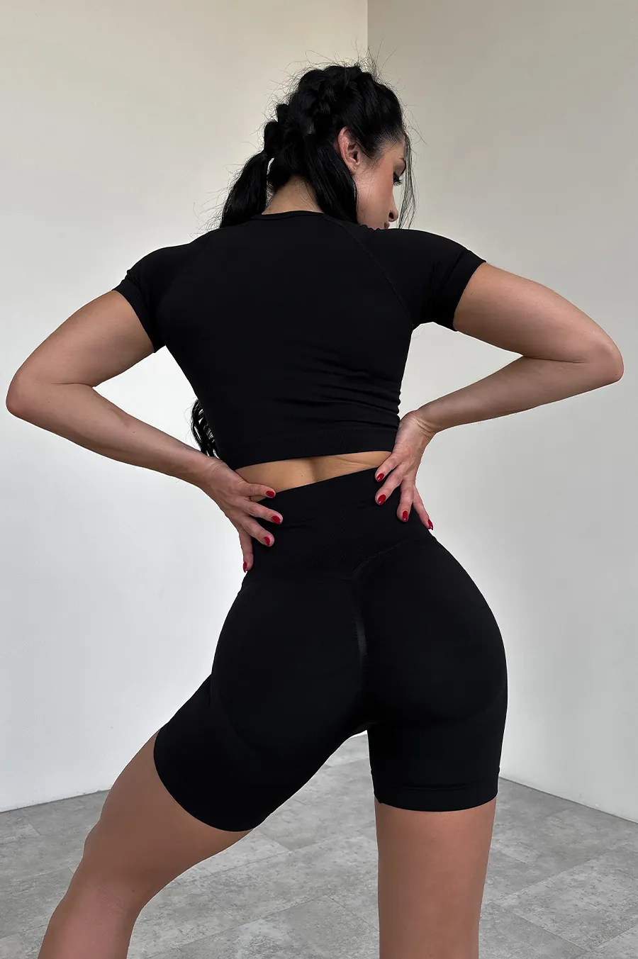 Костюм fitness GARAGE топ з велосипедками  Чорний