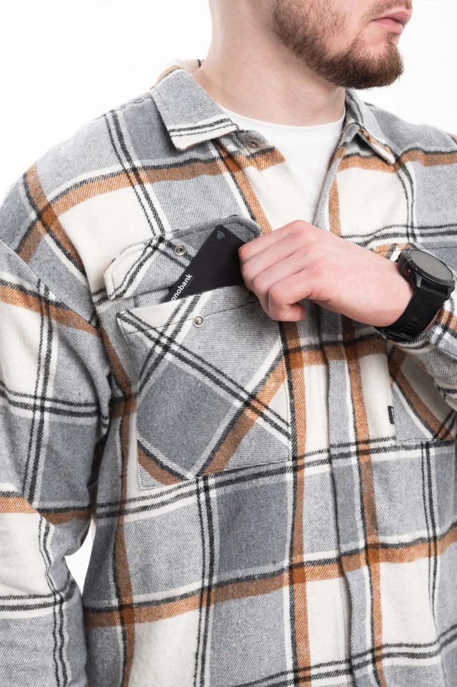Gard jacket shirt | №9 gray-white cell 1/24 gray
