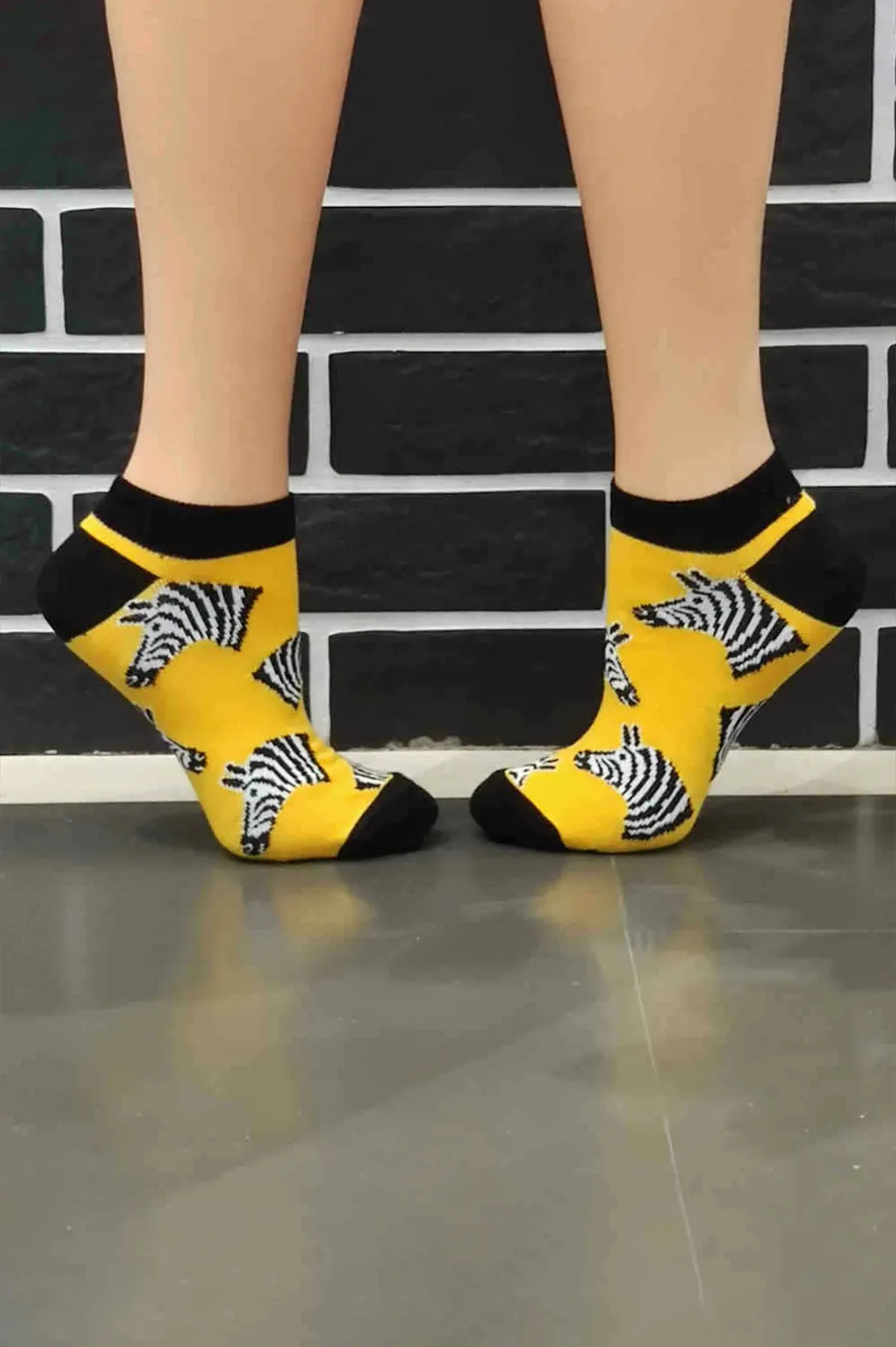 Socks RainBow Zebra Yellow