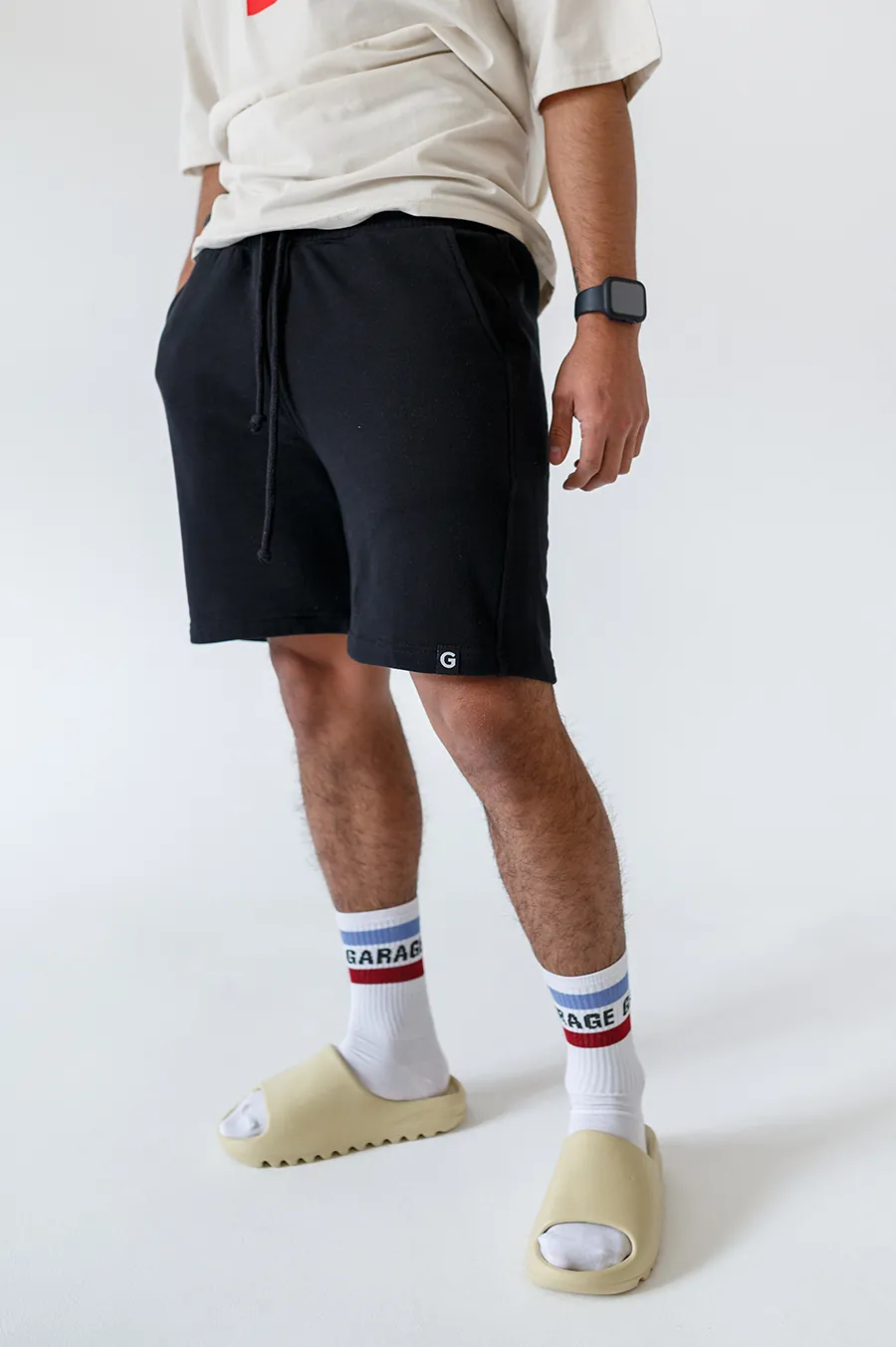 Shorts GARAGE Just sport G hemmed bottom Black