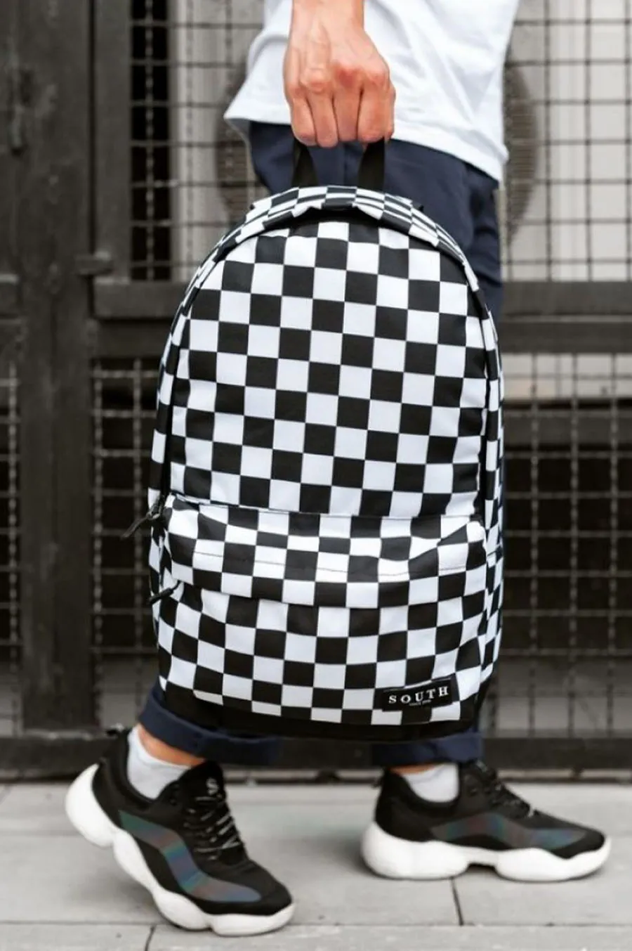 Backpack SOUTH Checkers Black