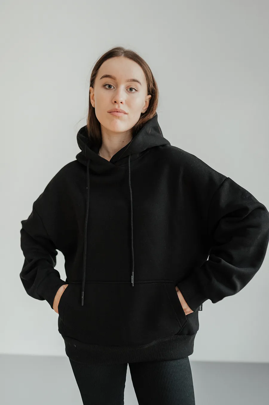 Худі GARAGE Basic OVERSIZE з начісом Чорний