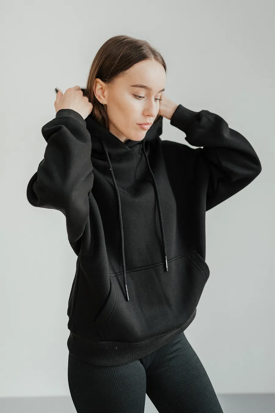 Худі GARAGE Basic OVERSIZE з начісом Чорний