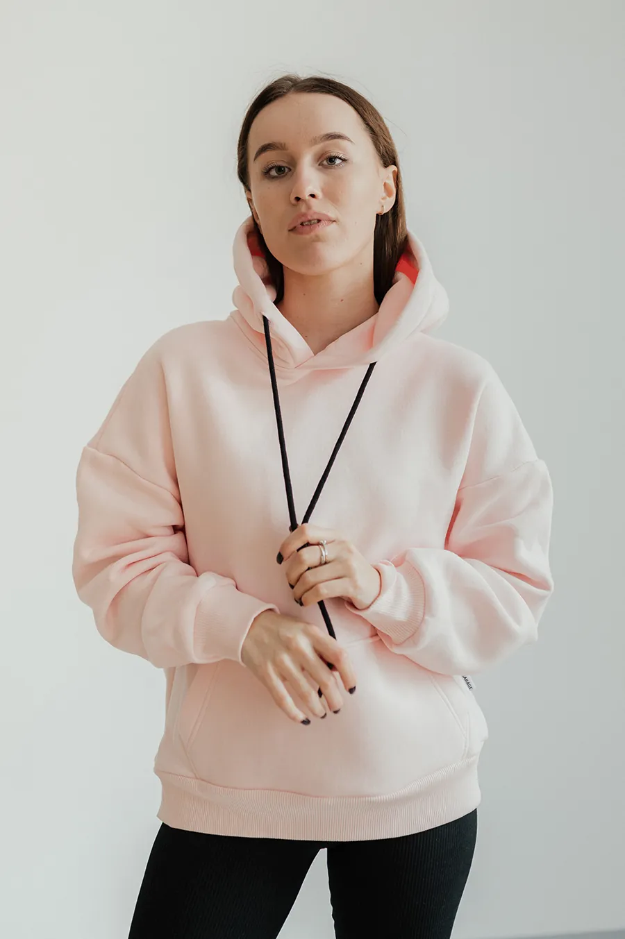 Hoodie GARAGE Basic OVERSIZE with fur Pink