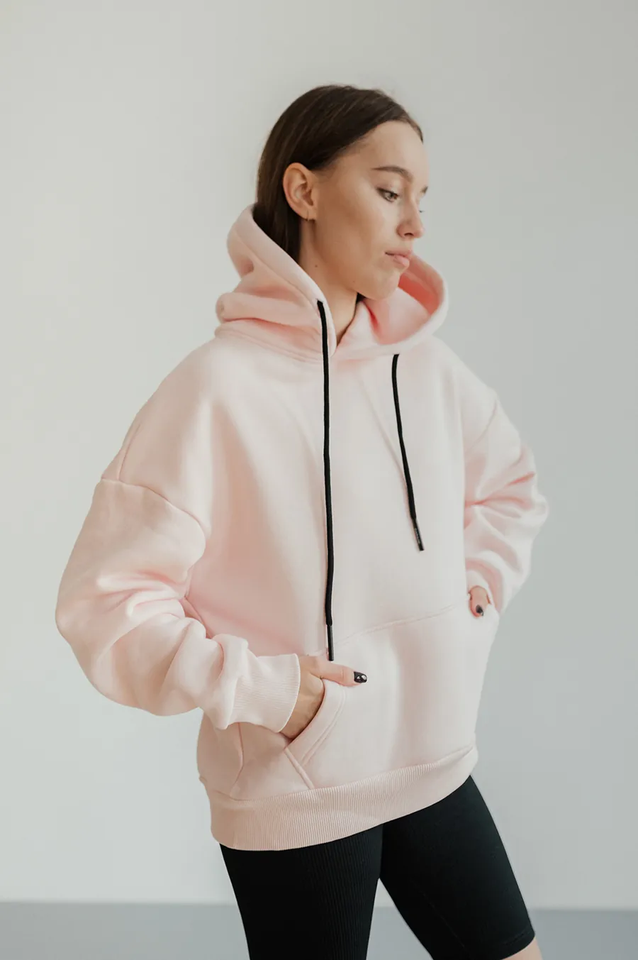 Hoodie GARAGE Basic OVERSIZE with fur Pink