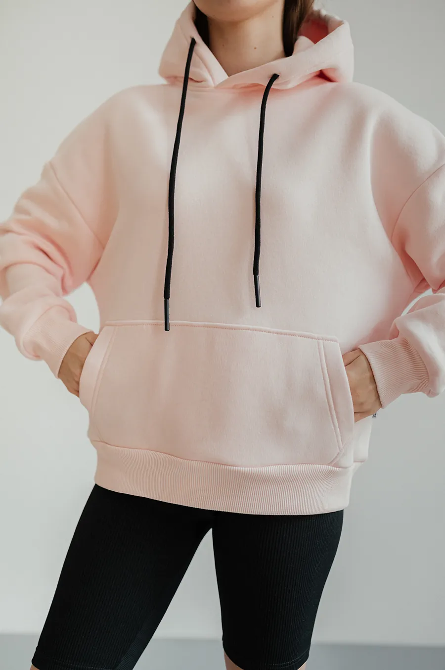 Hoodie GARAGE Basic OVERSIZE with fur Pink