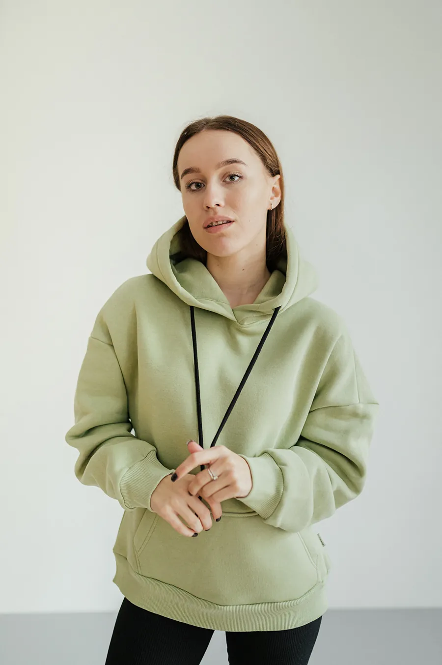 Hoodie GARAGE Basic OVERSIZE with Pistachio filling