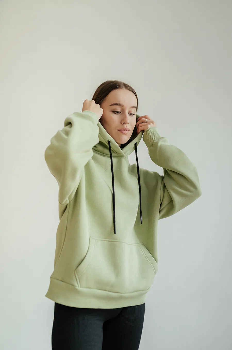Hoodie GARAGE Basic OVERSIZE with Pistachio filling