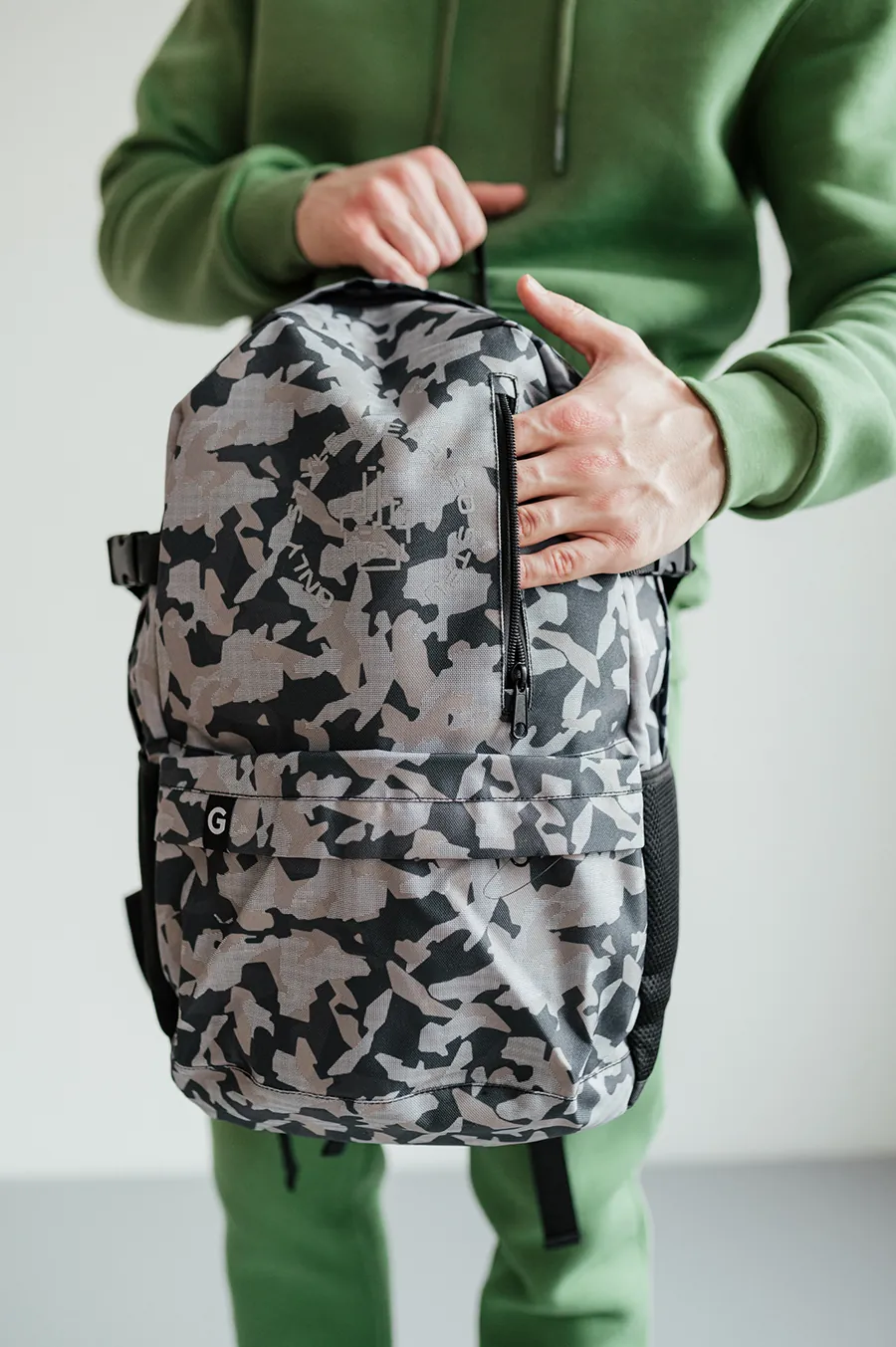 Backpack GARAGE L30 ref print white camo Green