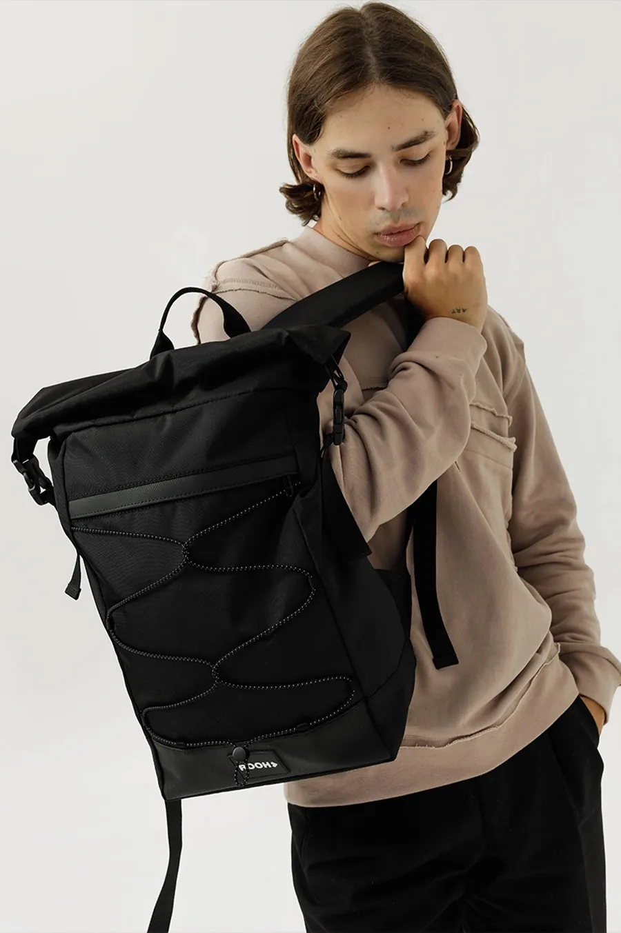 Backpack ROOH Double Roll Black