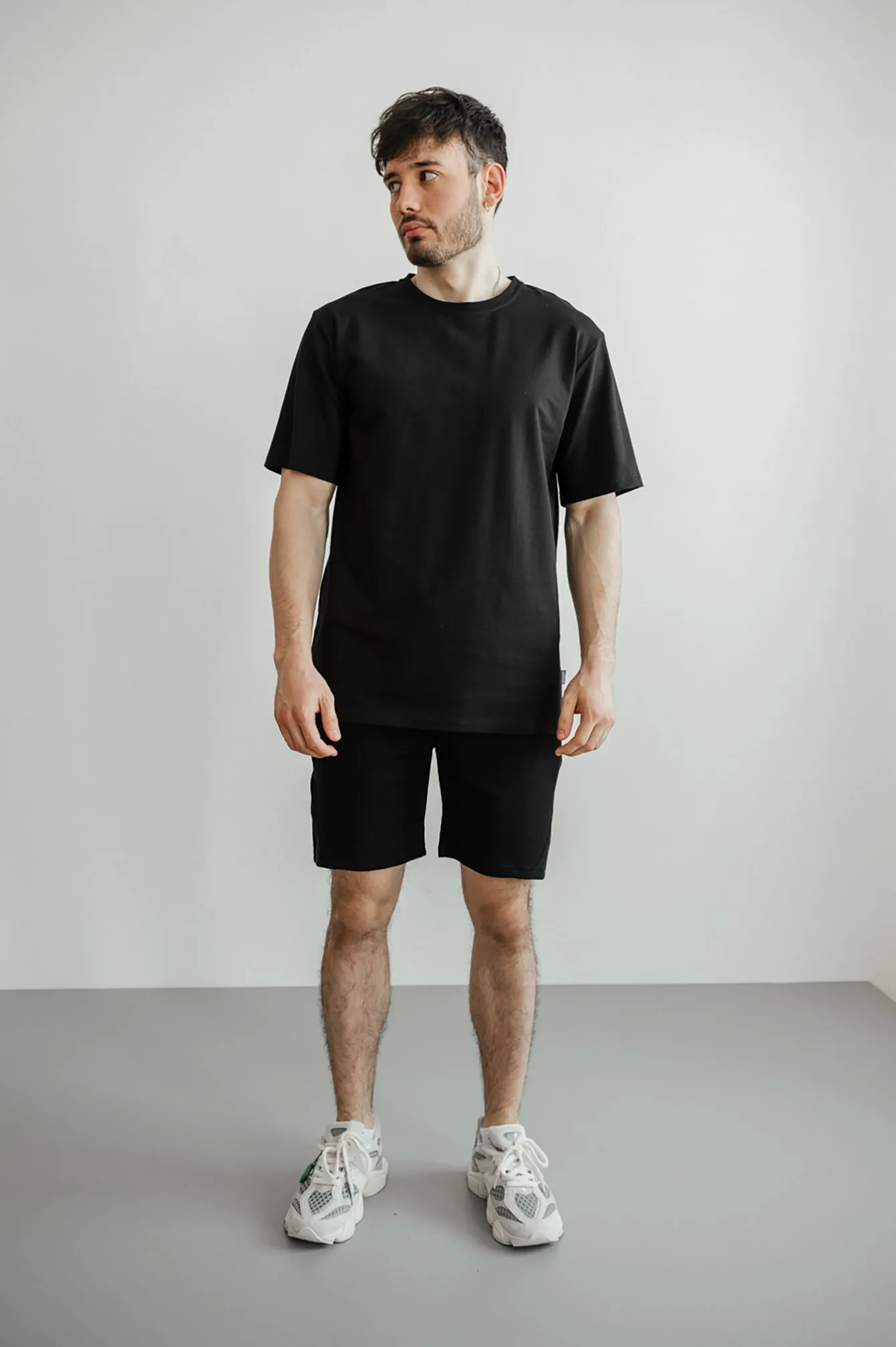 T-shirt GARAGE 2 thread oversize long Black