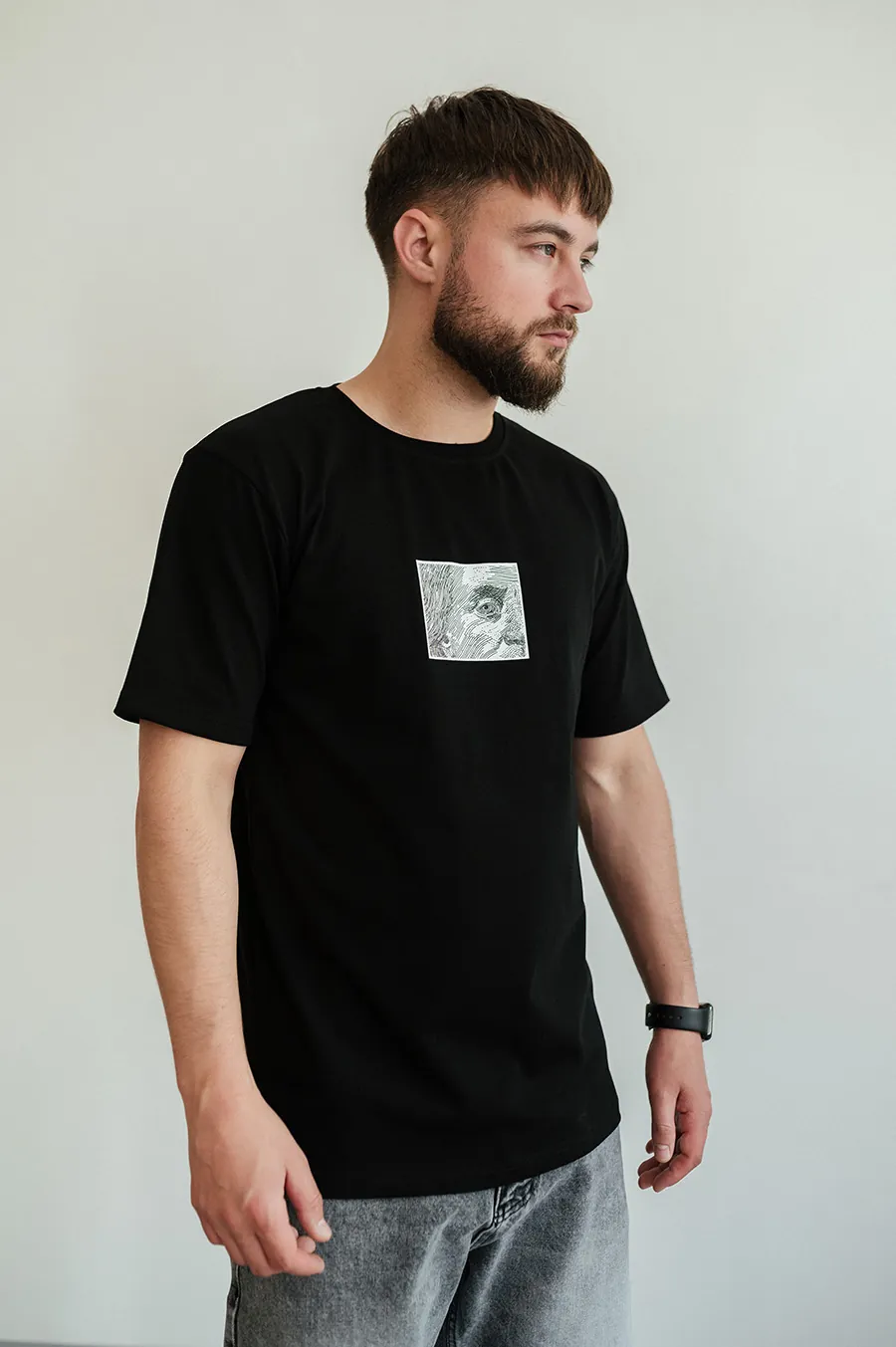 Футболка GARAGE all eyez on me принт спина, око перед Чорний