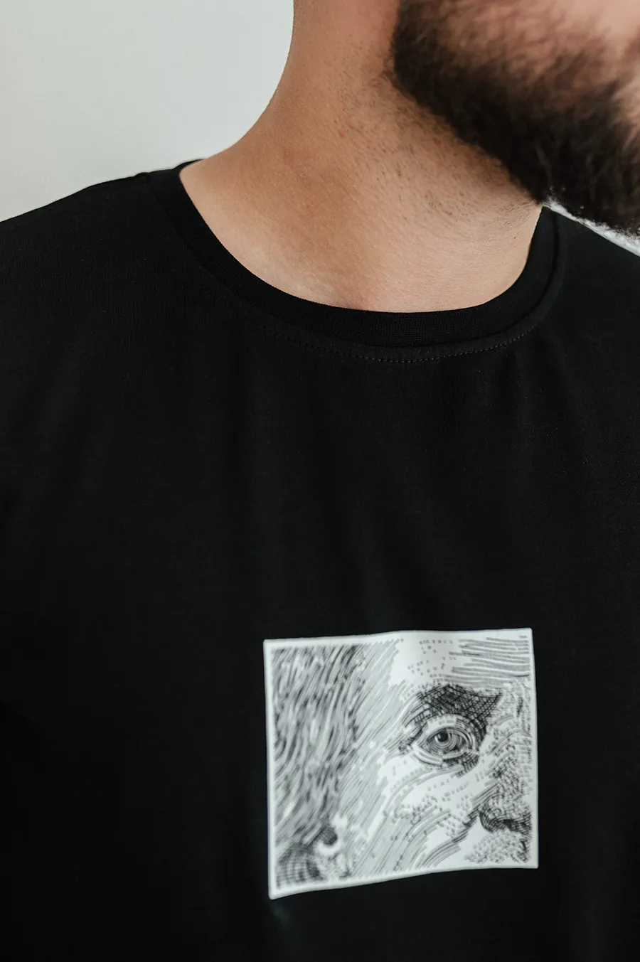 Футболка GARAGE all eyez on me принт спина, око перед Чорний