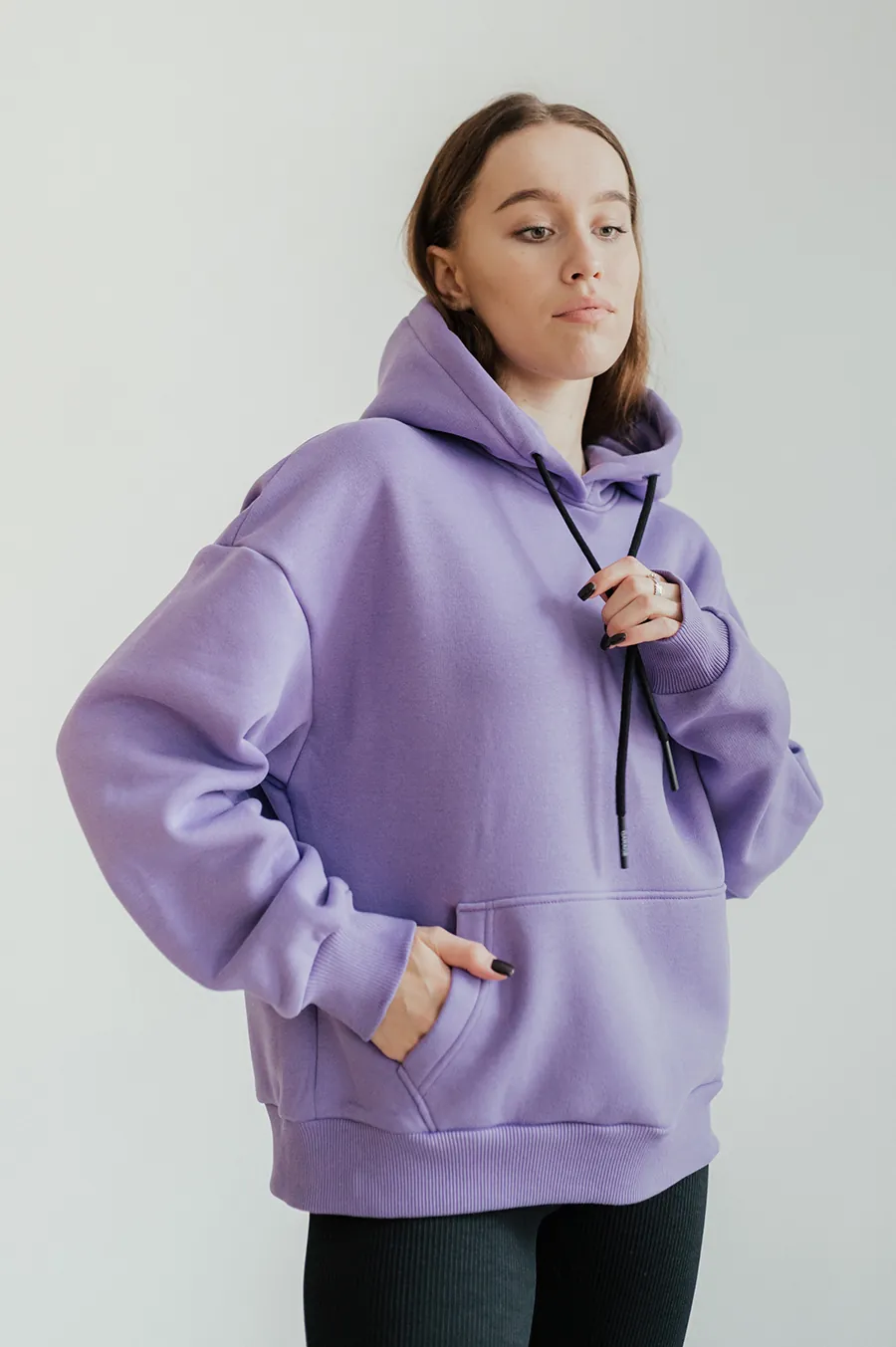 Hoodie GARAGE Basic OVERSIZE with fur Purple
