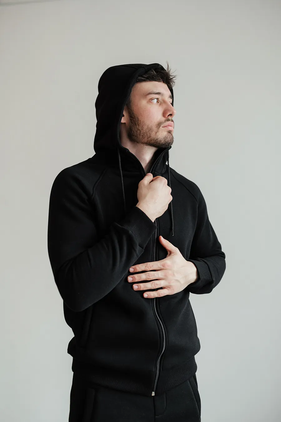 GARAGE Basic G Nacho Zip Up Hoodie Black