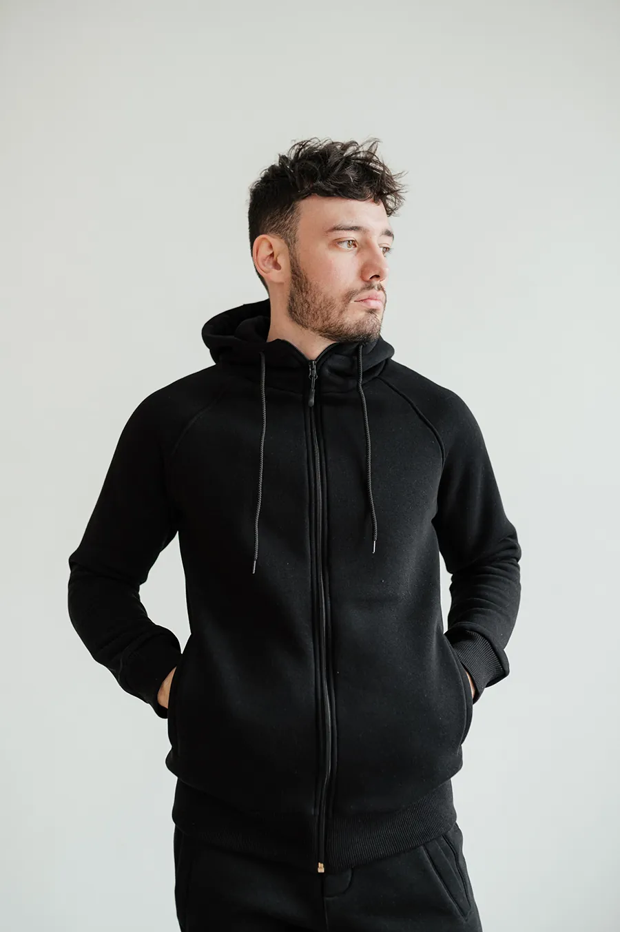 GARAGE Basic G Nacho Zip Up Hoodie Black