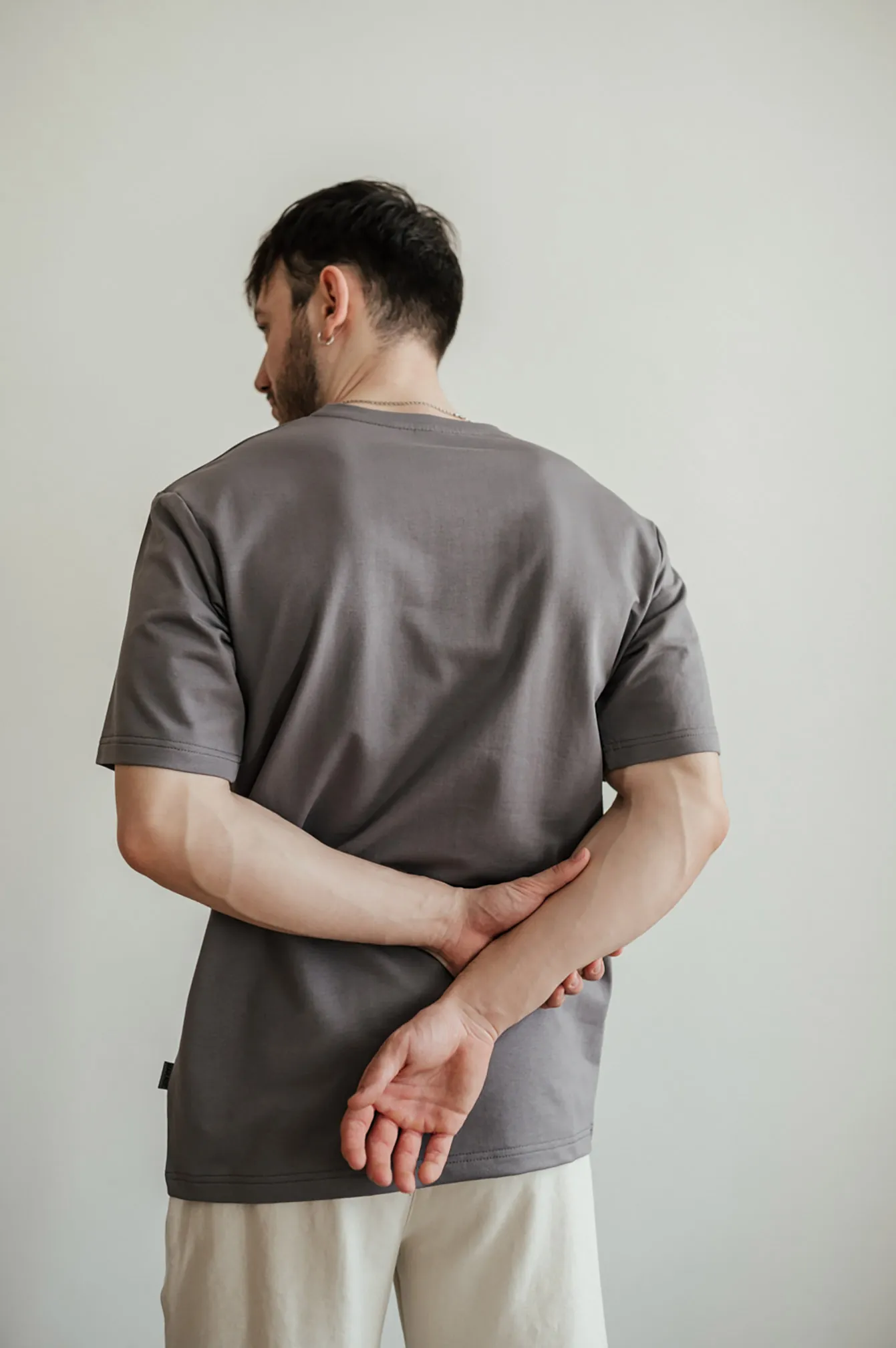 T-shirt GARAGE 2 thread oversize long T. Gray