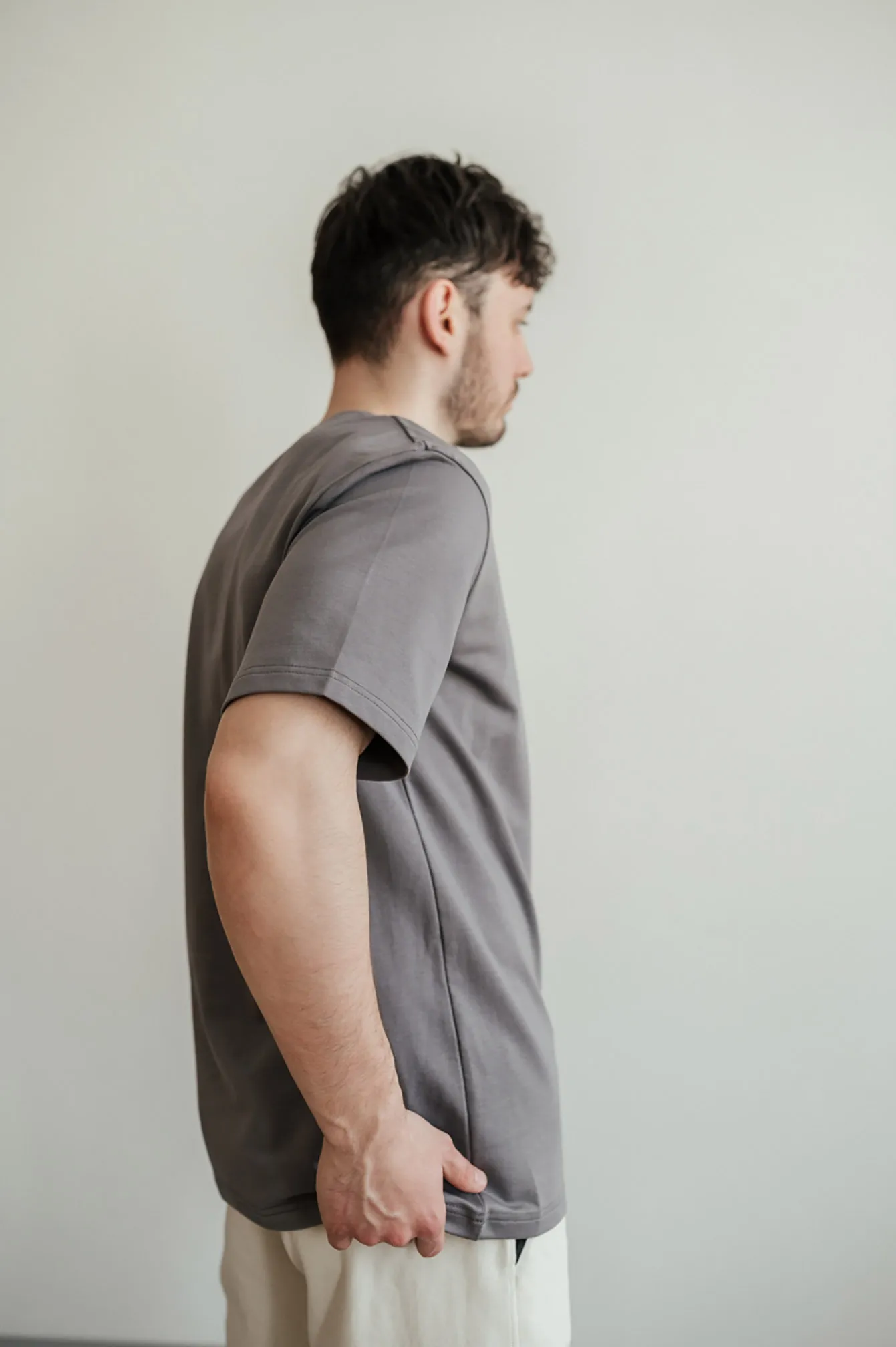 T-shirt GARAGE 2 thread oversize long T. Gray