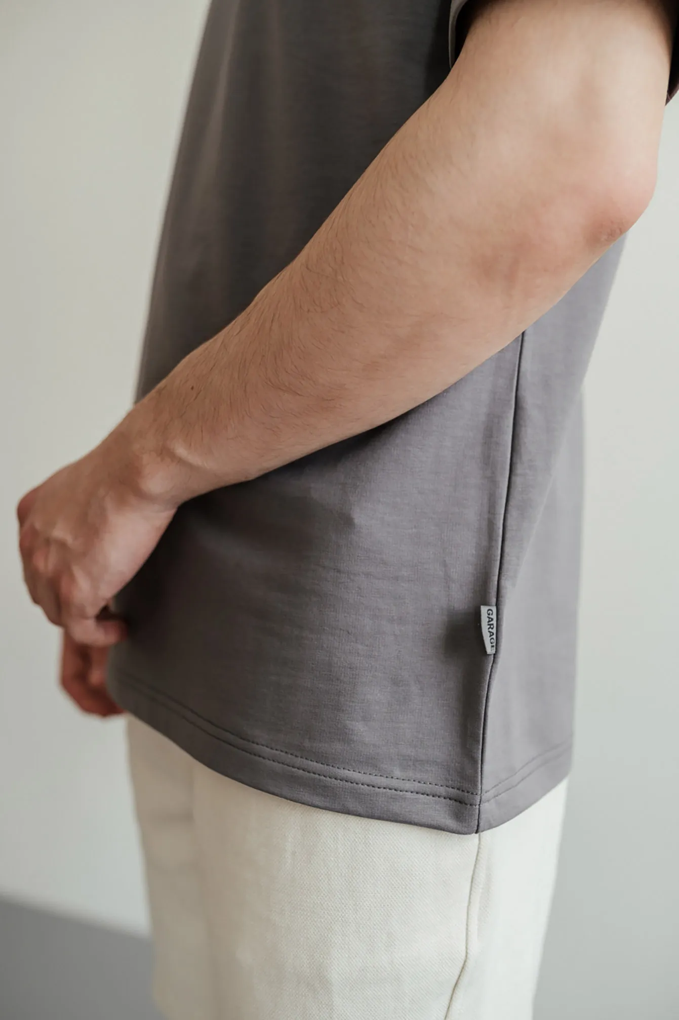 T-shirt GARAGE 2 thread oversize long T. Gray