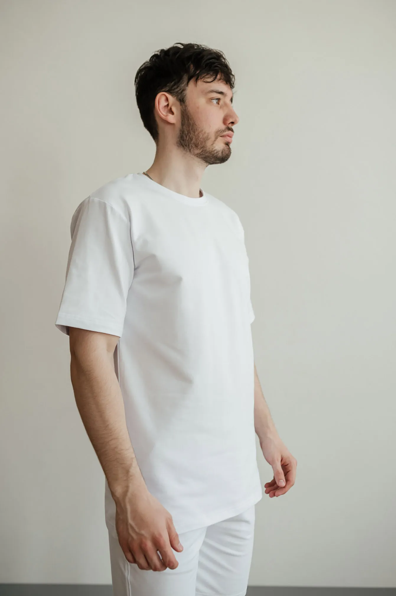 T-shirt GARAGE 2 thread oversize long White