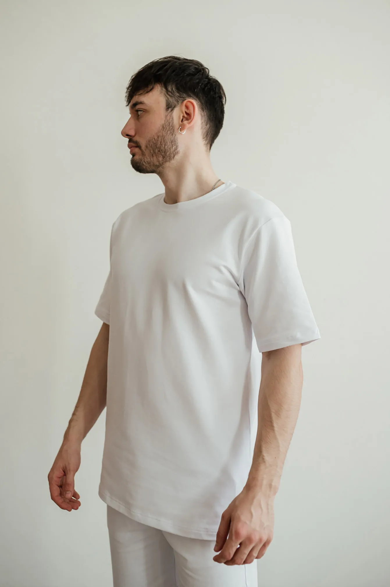 T-shirt GARAGE 2 thread oversize long White