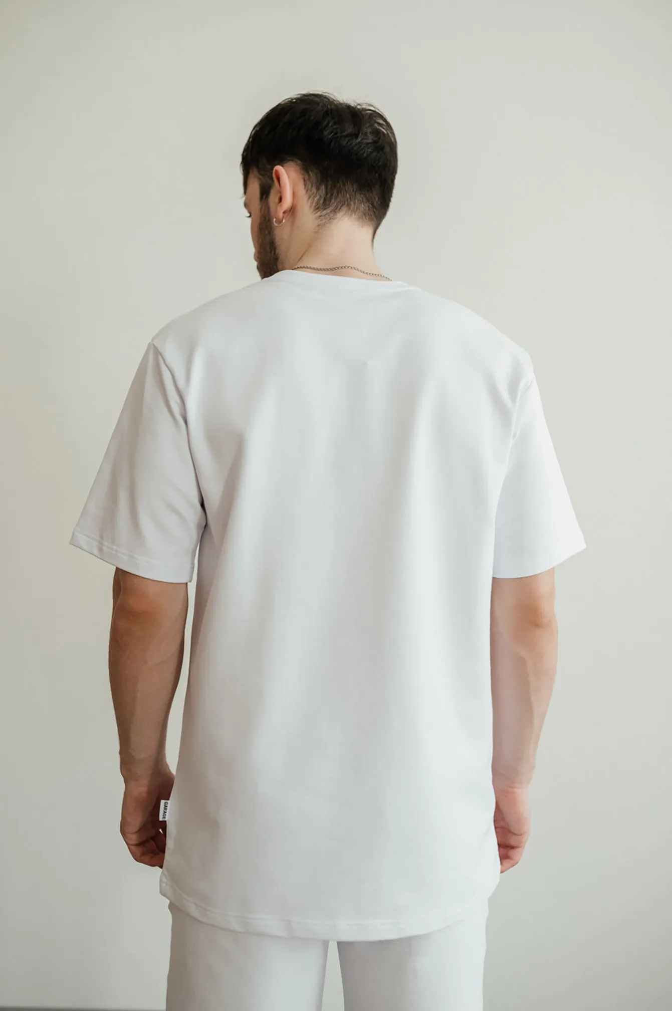 T-shirt GARAGE 2 thread oversize long White