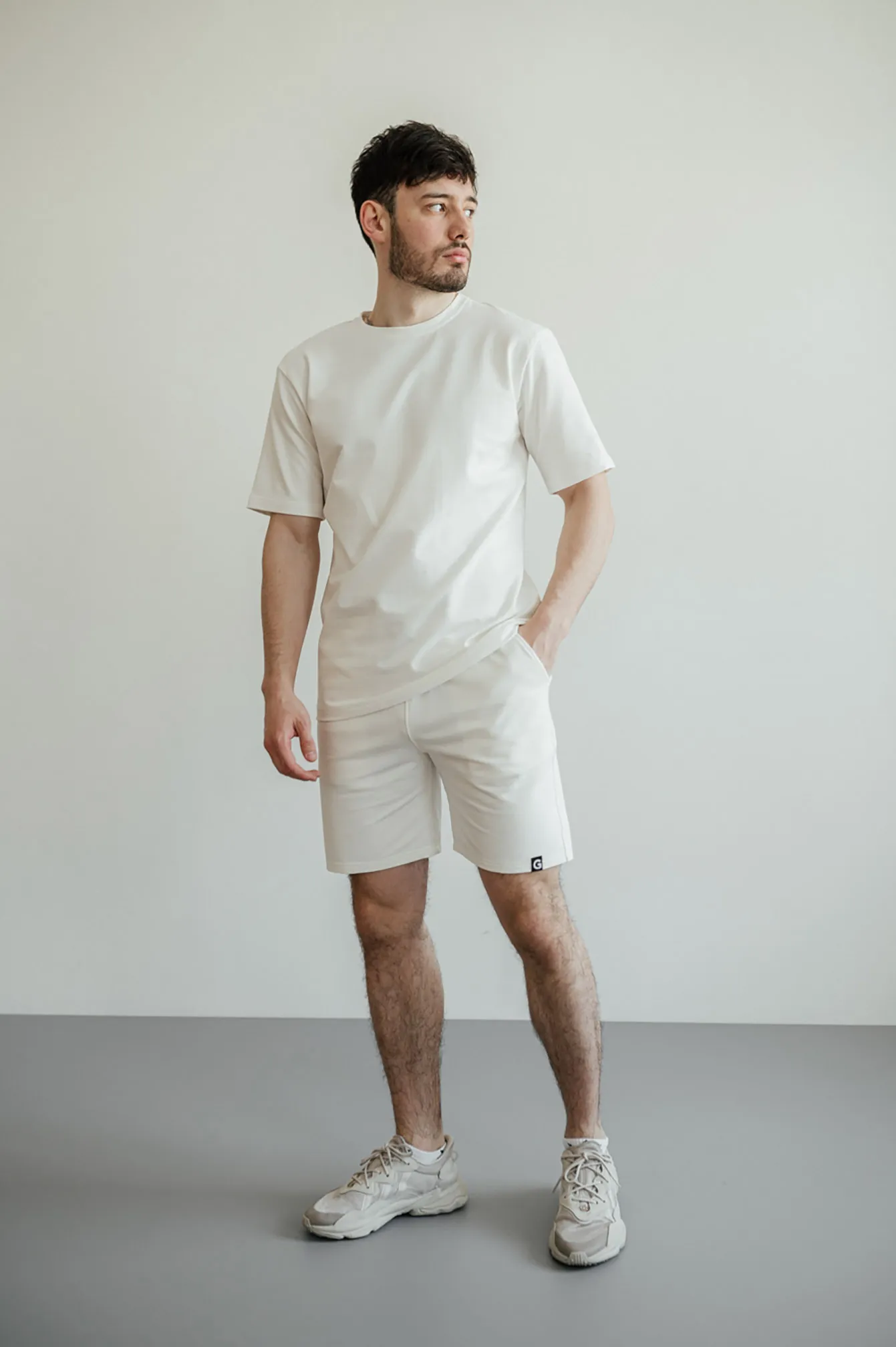 T-shirt GARAGE 2 thread oversize long Milky