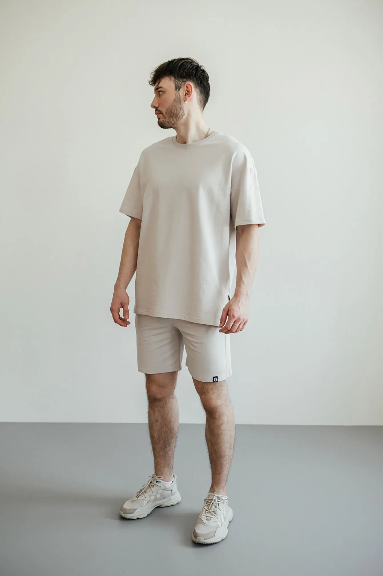 T-shirt GARAGE 2 thread oversize long Pale gray