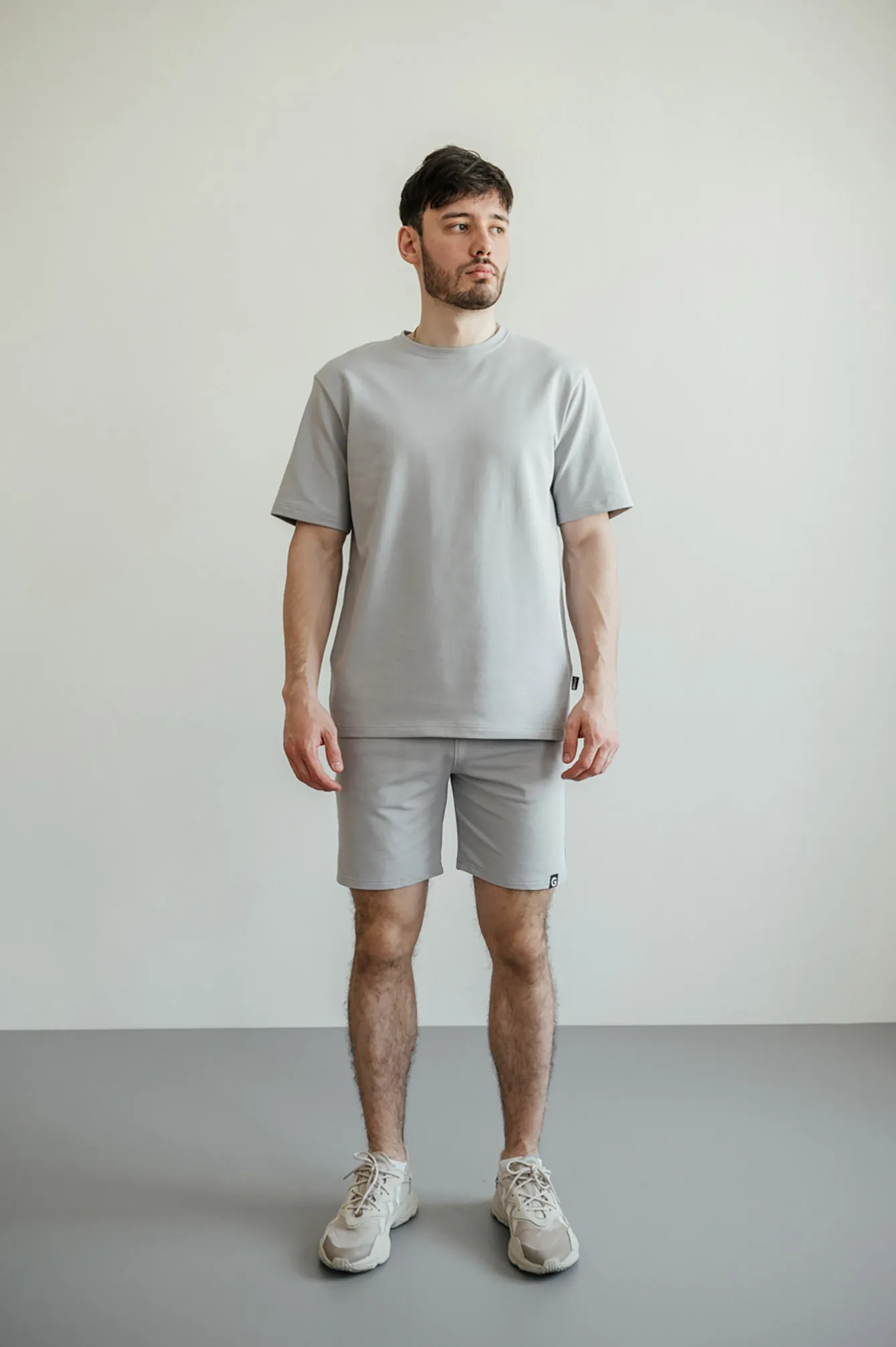 T-shirt GARAGE 2 thread oversize long Gray-blue