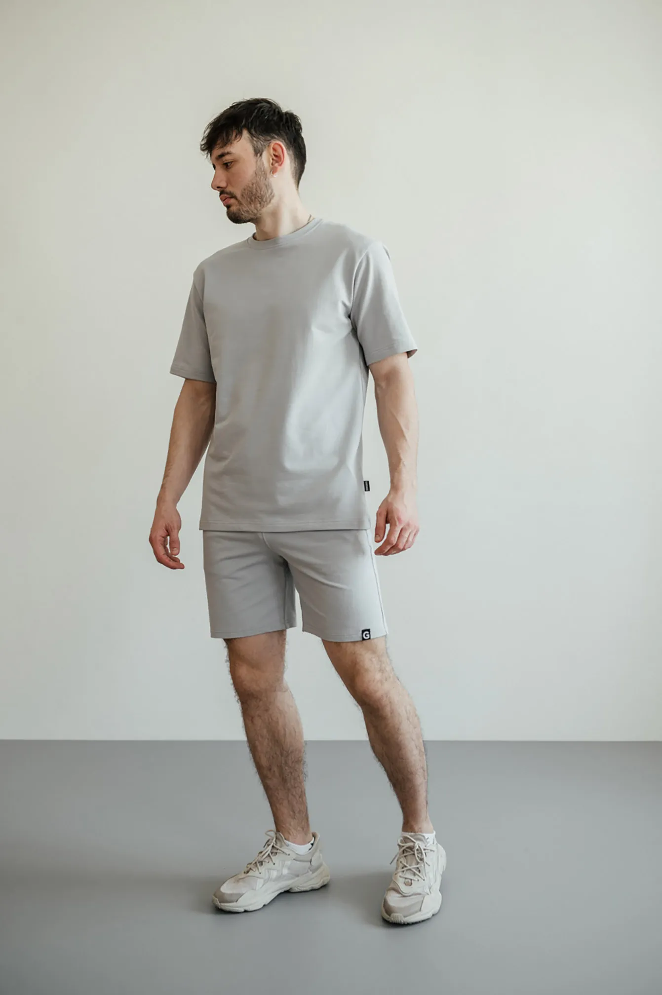 T-shirt GARAGE 2 thread oversize long Gray-blue