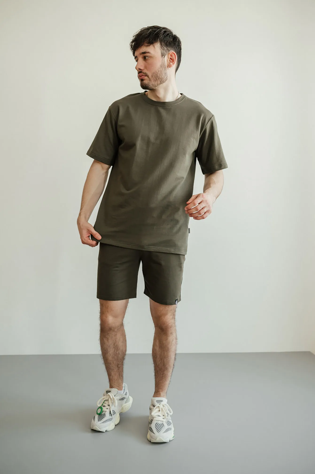 T-shirt GARAGE 2 thread oversize long Khaki