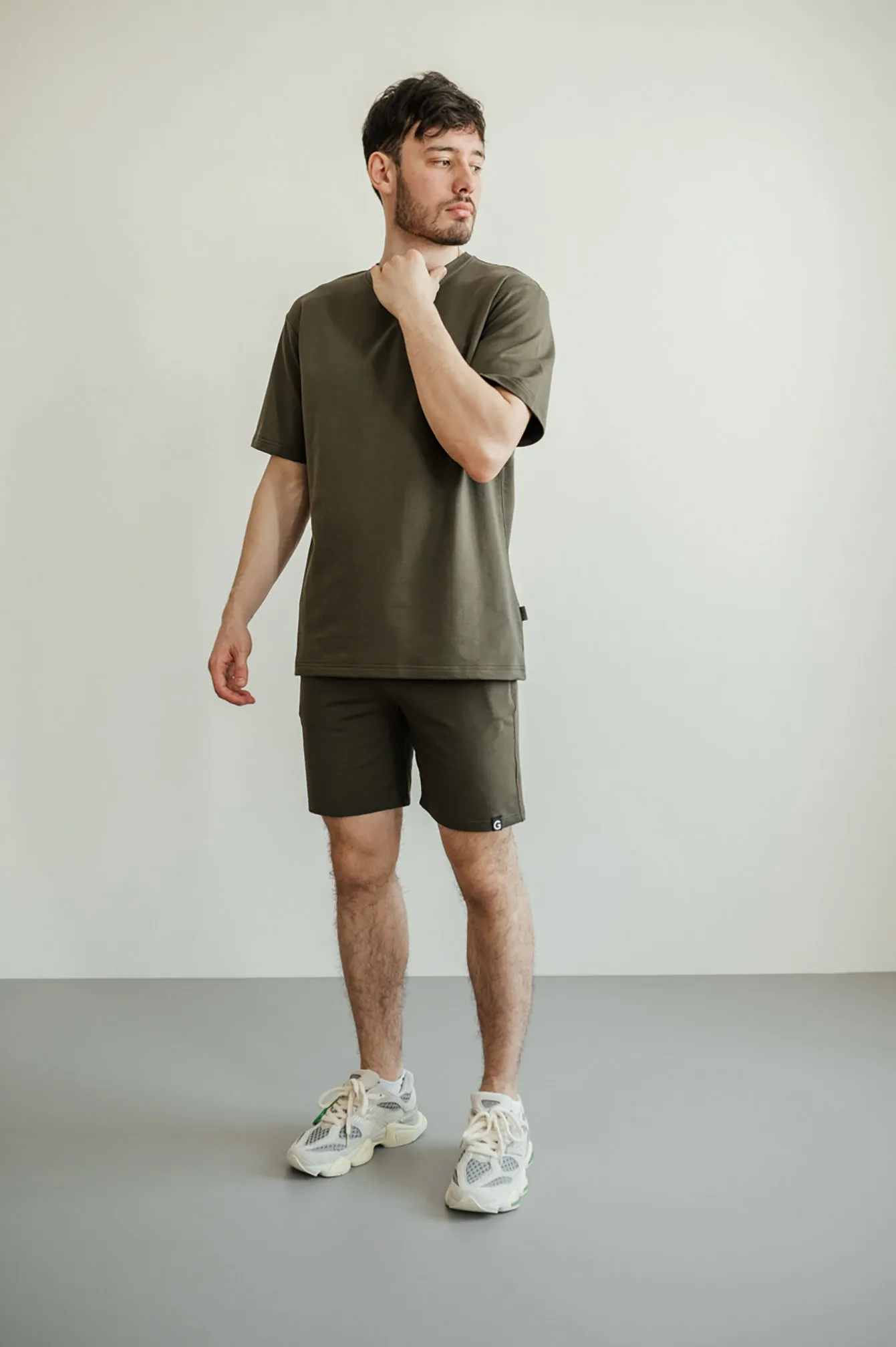 T-shirt GARAGE 2 thread oversize long Khaki