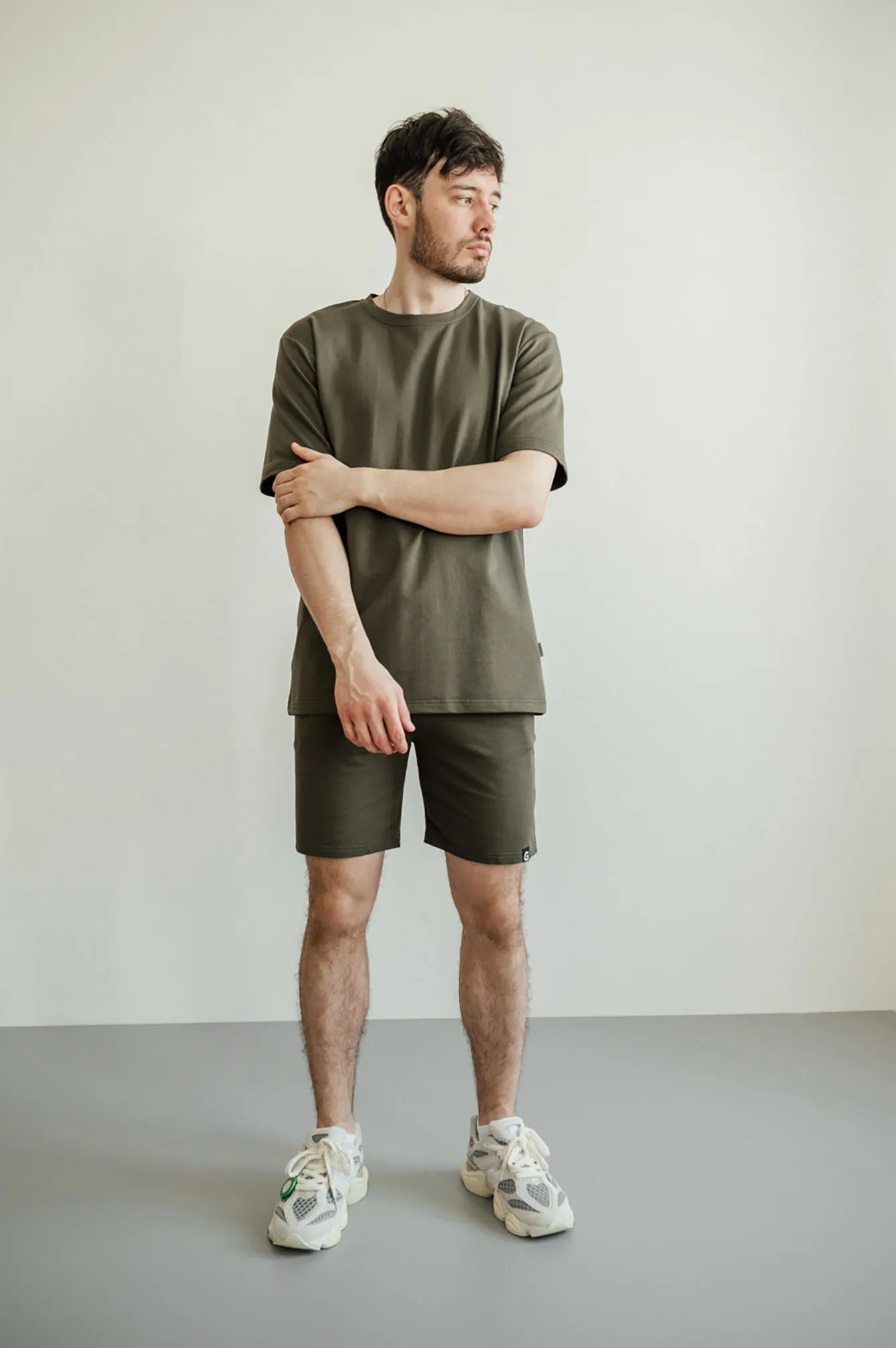 T-shirt GARAGE 2 thread oversize long Khaki