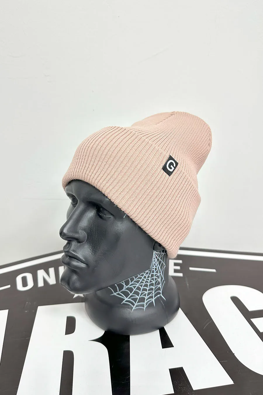 Шапка GARAGE подвійна резинка з відворотом Т.Рожевий