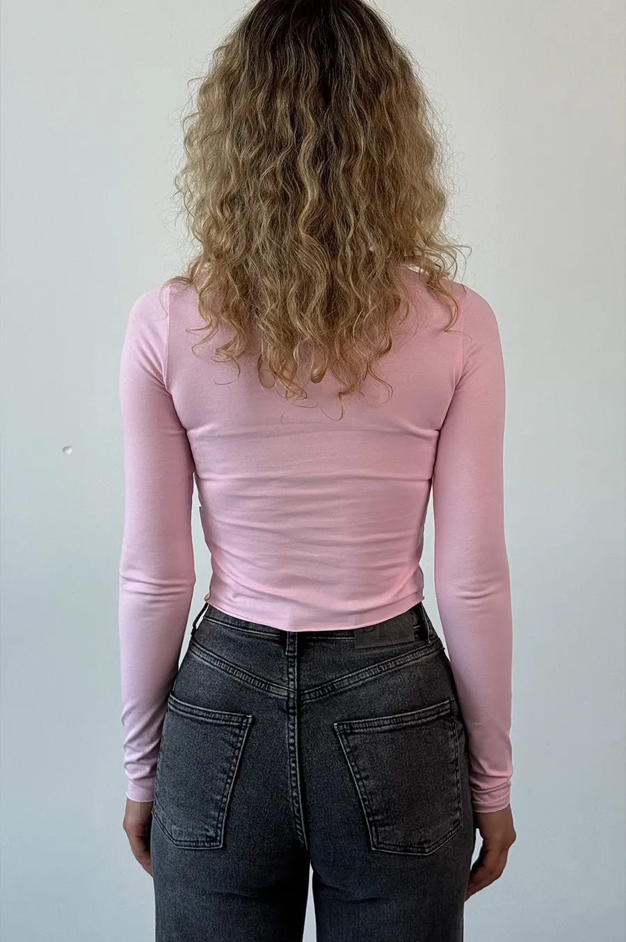 GARAGE top with cut edges and St. Pink print