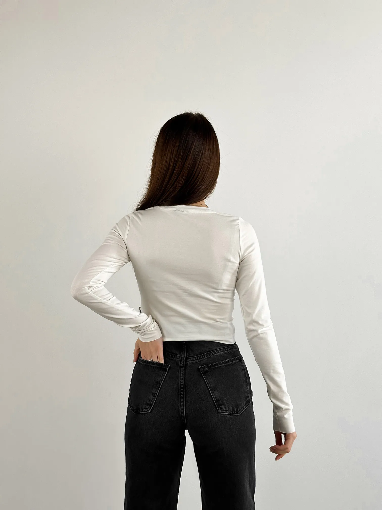 GARAGE top with cut edges and Champagne print