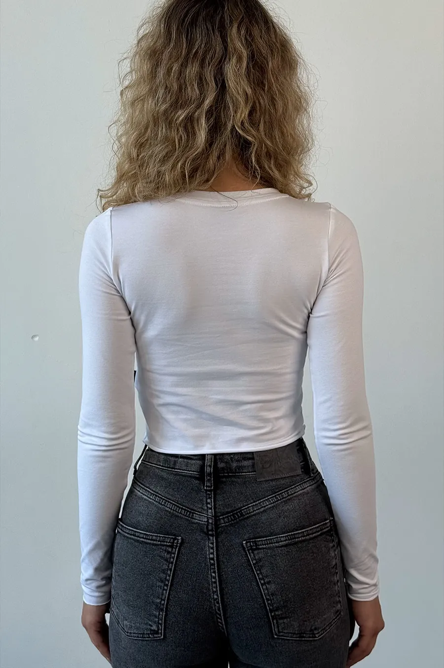 GARAGE top with cut edges and print White