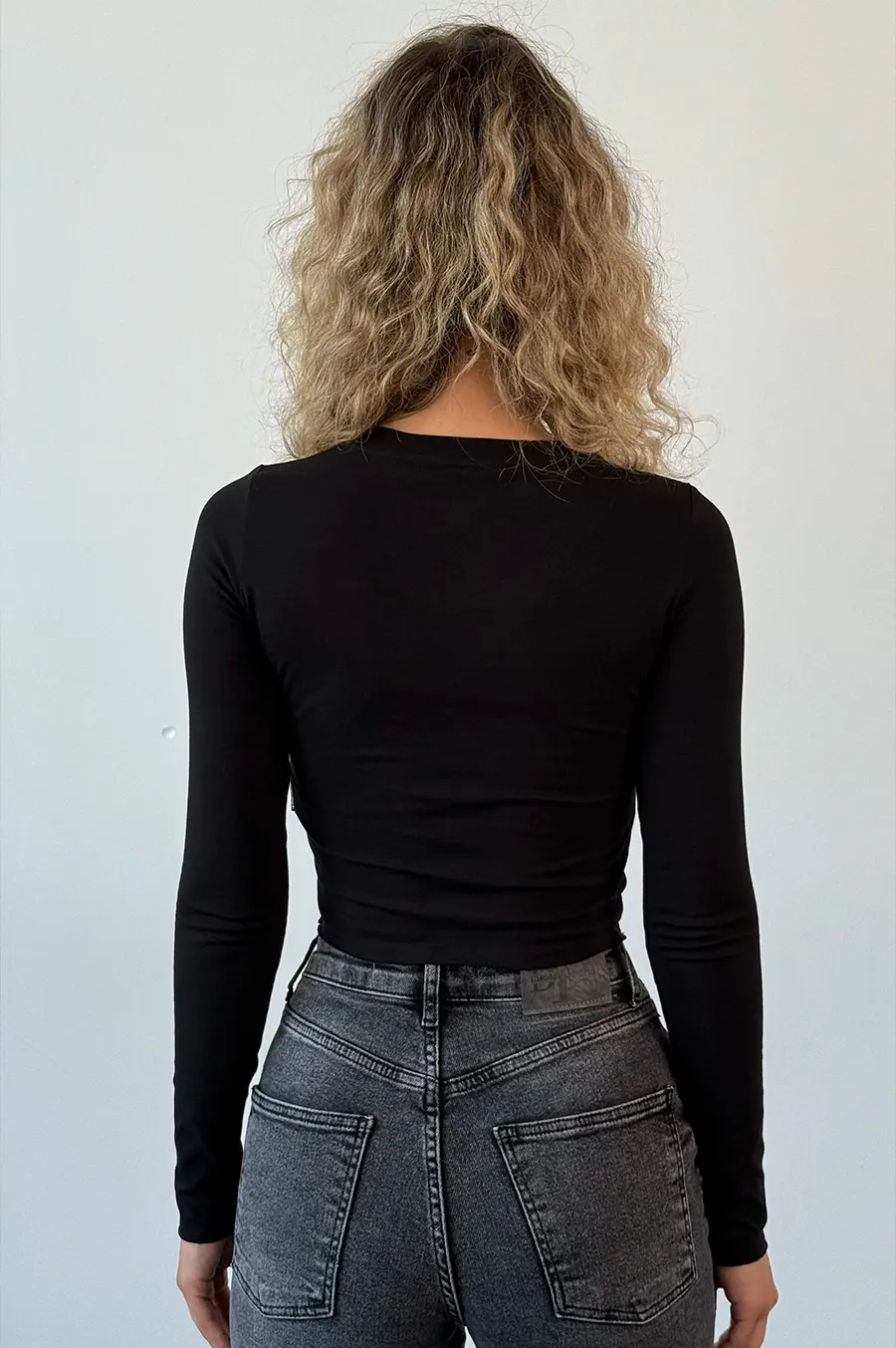 GARAGE top with cut edges and print Black