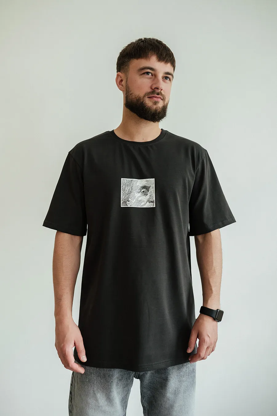 Футболка GARAGE all eyez on me принт спина, око перед Графіт