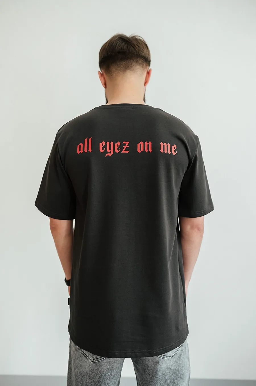 Футболка GARAGE all eyez on me принт спина, око перед Графіт