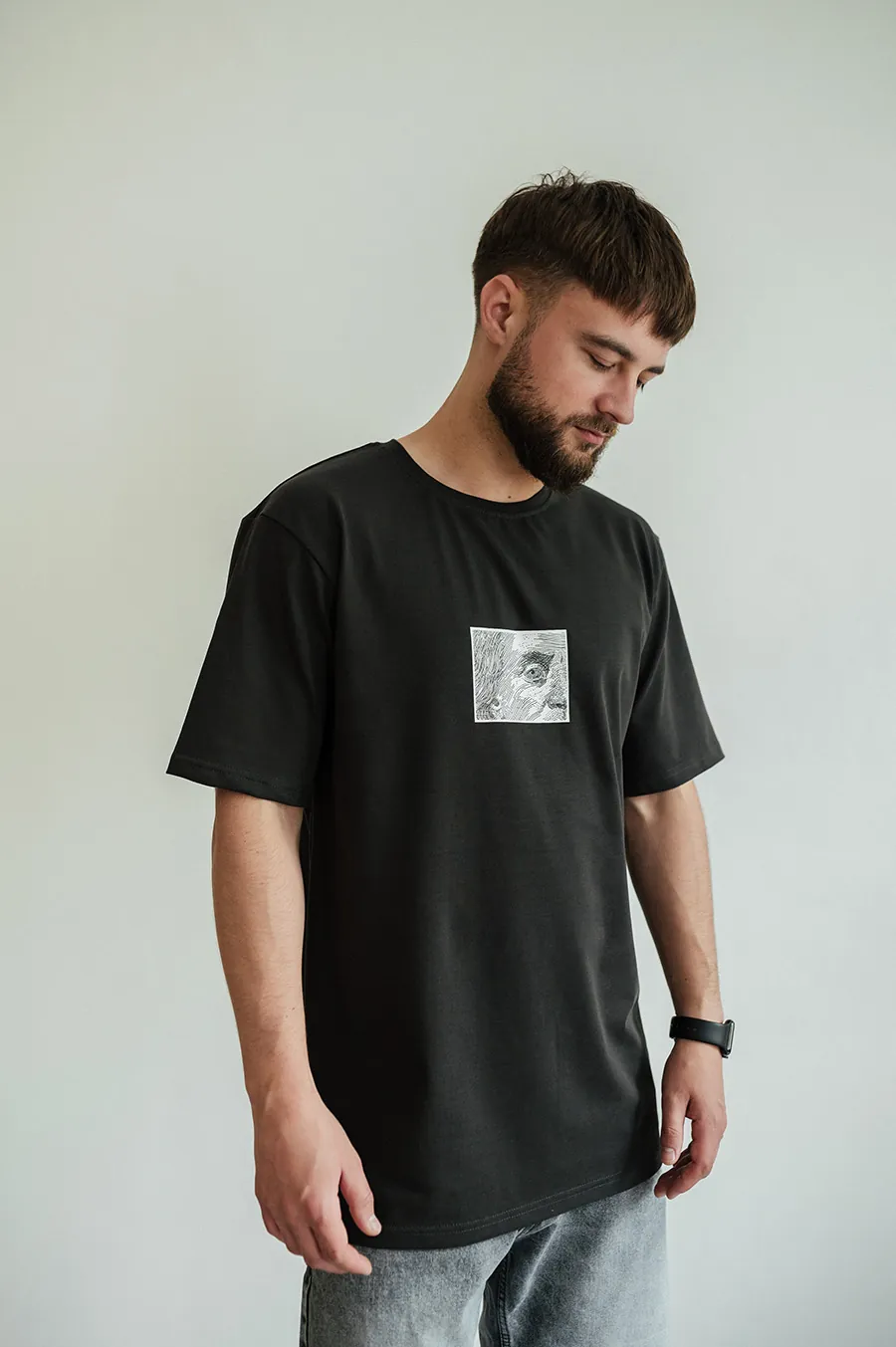 Футболка GARAGE all eyez on me принт спина, око перед Графіт